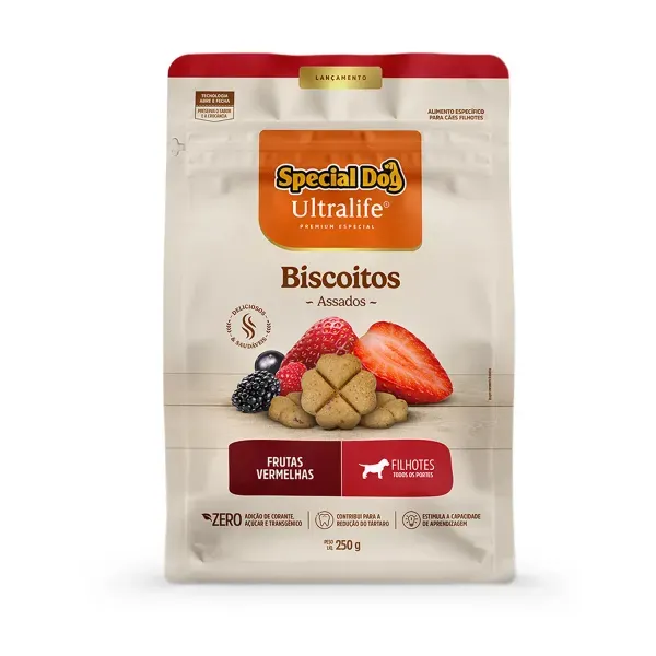 Biscoito Special Dog Ultralife para Cães Filhotes Frutas Vermelhas 250 g